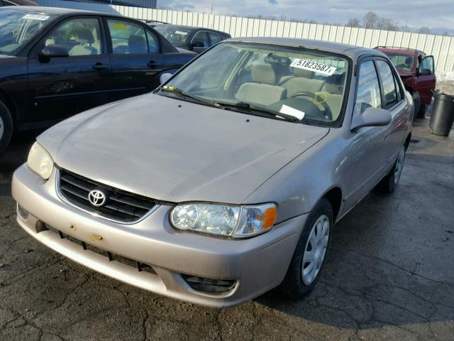 2T1BR12E21C427992 - 2001 TOYOTA COROLLA CE BEIGE photo 2