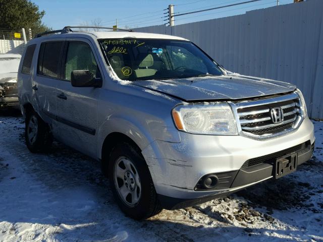 5FNYF4H21DB045633 - 2013 HONDA PILOT LX SILVER photo 1