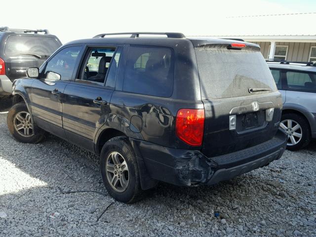 2HKYF18654H561559 - 2004 HONDA PILOT EXL BLACK photo 3