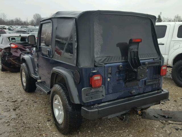 1J4FA39S64P753973 - 2004 JEEP WRANGLER X BLUE photo 3