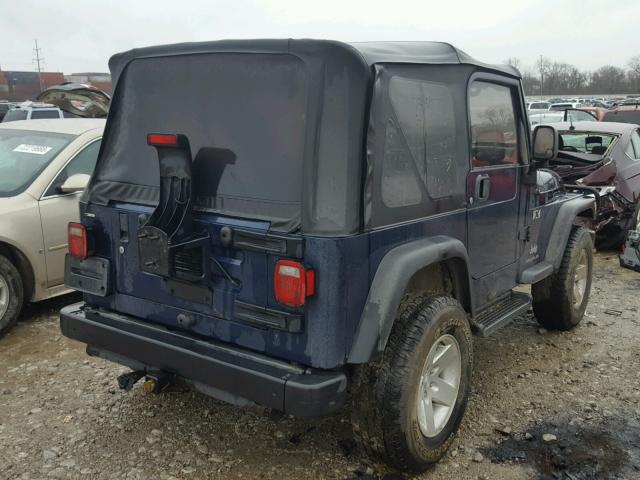 1J4FA39S64P753973 - 2004 JEEP WRANGLER X BLUE photo 4