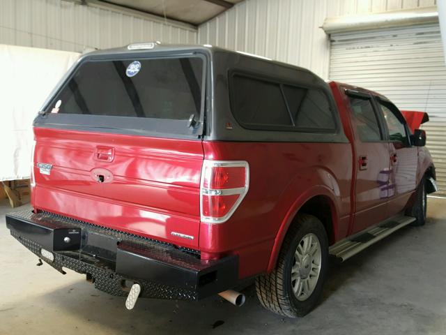 1FTFW1CF9CFB20718 - 2012 FORD F150 SUPER RED photo 4