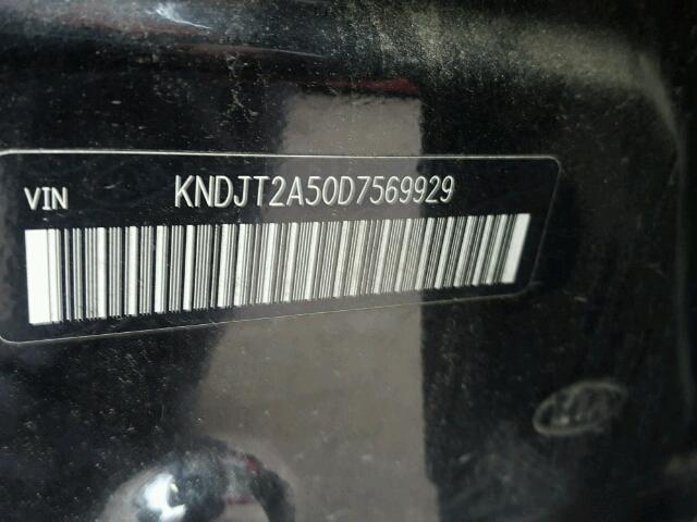 KNDJT2A50D7569929 - 2013 KIA SOUL BLACK photo 10