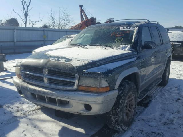 1D4HS58N23F505939 - 2003 DODGE DURANGO SL GREEN photo 2