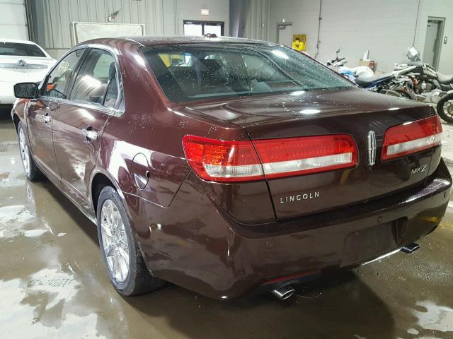 3LNHL2GC5CR804462 - 2012 LINCOLN MKZ BURGUNDY photo 3