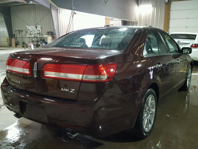 3LNHL2GC5CR804462 - 2012 LINCOLN MKZ BURGUNDY photo 4