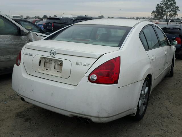 1N4BA41E84C833594 - 2004 NISSAN MAXIMA SE WHITE photo 4