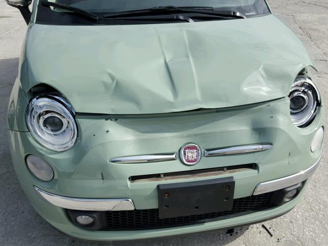 3C3CFFCRXCT366441 - 2012 FIAT 500 LOUNGE GREEN photo 9