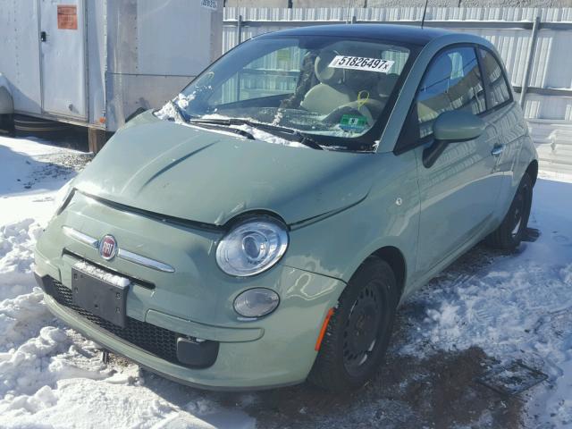 3C3CFFAR2CT365562 - 2012 FIAT 500 POP GREEN photo 2