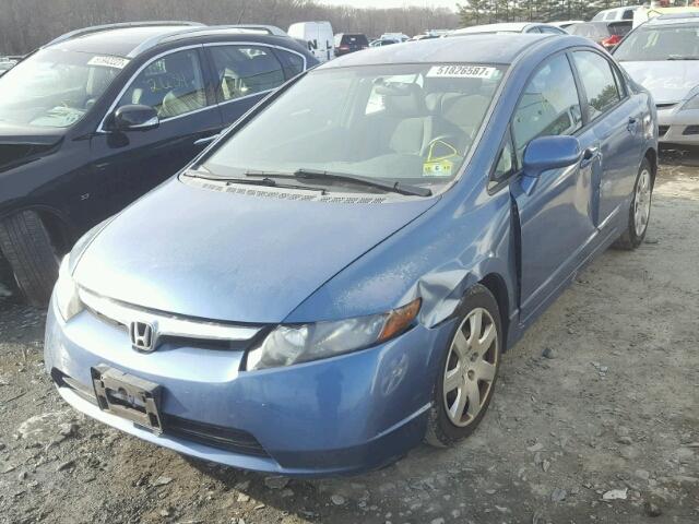 2HGFA16527H510342 - 2007 HONDA CIVIC LX BLUE photo 2