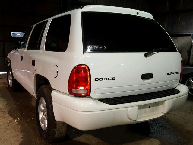 1D4HS38N23F562842 - 2003 DODGE DURANGO SP WHITE photo 3