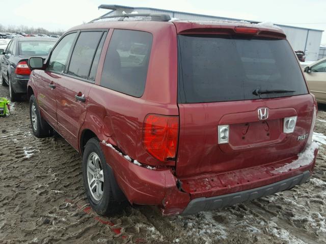 5FNYF18455B058421 - 2005 HONDA PILOT EX MAROON photo 3