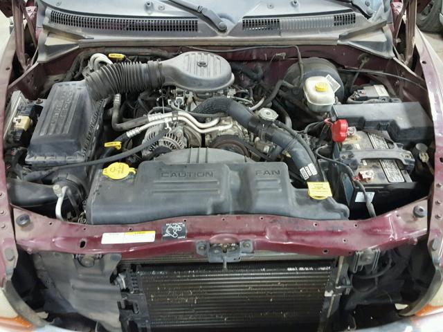 1B7HL48X42S529106 - 2002 DODGE DAKOTA QUA BURGUNDY photo 7