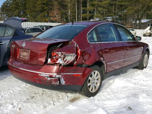 WVWPD63B73P244050 - 2003 VOLKSWAGEN PASSAT GLS MAROON photo 4