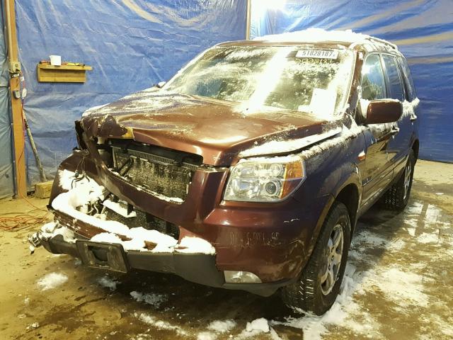 2HKYF18487H509748 - 2007 HONDA PILOT EX BURGUNDY photo 2