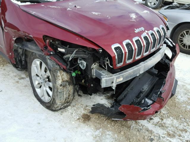 1C4PJMDS6FW659706 - 2015 JEEP CHEROKEE L RED photo 9