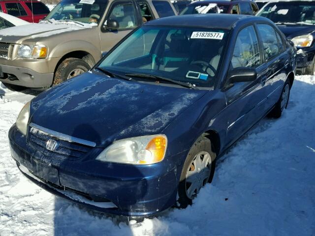 2HGES16563H575052 - 2003 HONDA CIVIC LX BLUE photo 2