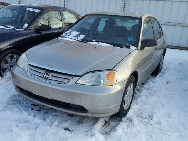 1HGES16521L070898 - 2001 HONDA CIVIC LX TAN photo 2