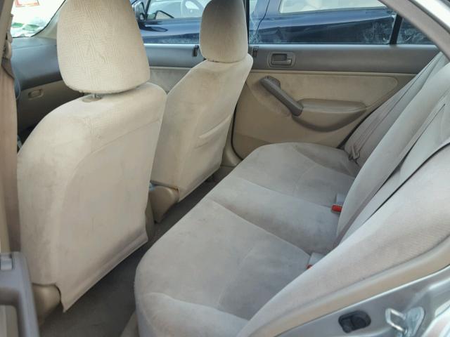 1HGES16521L070898 - 2001 HONDA CIVIC LX TAN photo 6