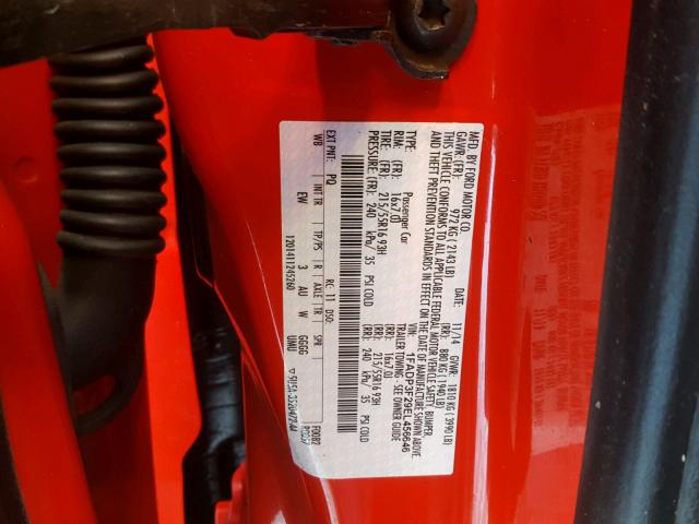 1FADP3F29EL456646 - 2014 FORD FOCUS SE RED photo 10