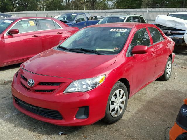 2T1BU4EE0CC781542 - 2012 TOYOTA COROLLA BA RED photo 2