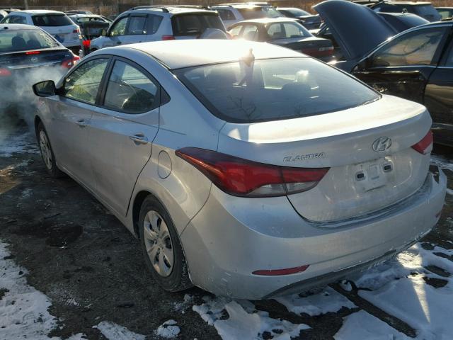 KMHDH4AE3GU583612 - 2016 HYUNDAI ELANTRA SE SILVER photo 3