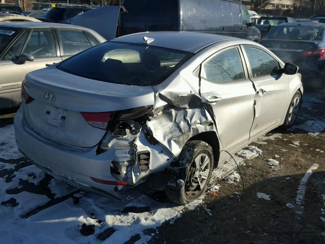 KMHDH4AE3GU583612 - 2016 HYUNDAI ELANTRA SE SILVER photo 4