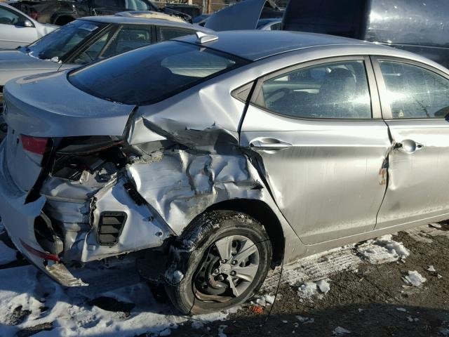 KMHDH4AE3GU583612 - 2016 HYUNDAI ELANTRA SE SILVER photo 9