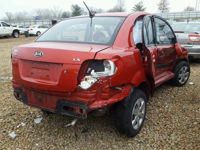 KNADE223596533801 - 2009 KIA RIO BASE RED photo 4