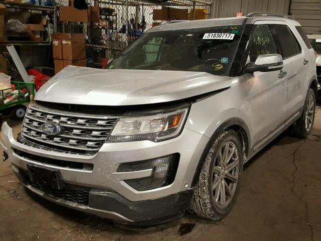 1FM5K8F86GGA50717 - 2016 FORD EXPLORER L SILVER photo 2