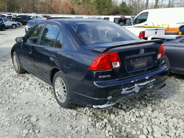 2HGES26755H616555 - 2005 HONDA CIVIC EX BLACK photo 3