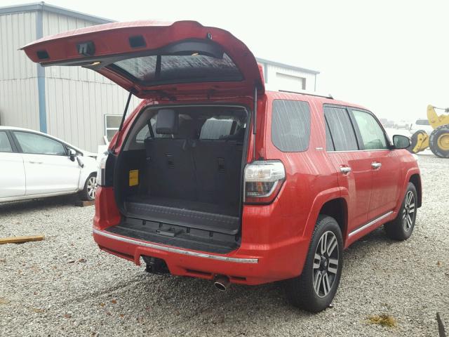 JTEBU5JRXH5412105 - 2017 TOYOTA 4RUNNER SR RED photo 4