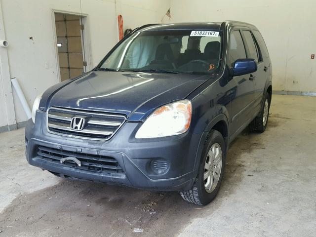 SHSRD78835U308778 - 2005 HONDA CR-V EX BLUE photo 2