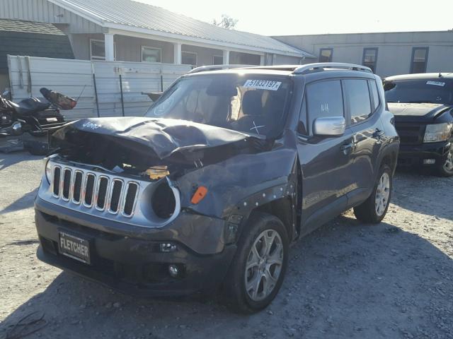 ZACCJBDT2GPD83129 - 2016 JEEP RENEGADE L GRAY photo 2