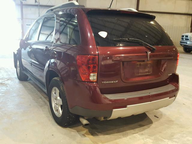 2CKDL43F586344600 - 2008 PONTIAC TORRENT MAROON photo 3