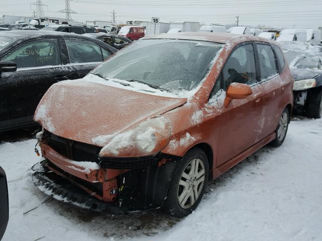 JHMGD38607S022591 - 2007 HONDA FIT S ORANGE photo 2