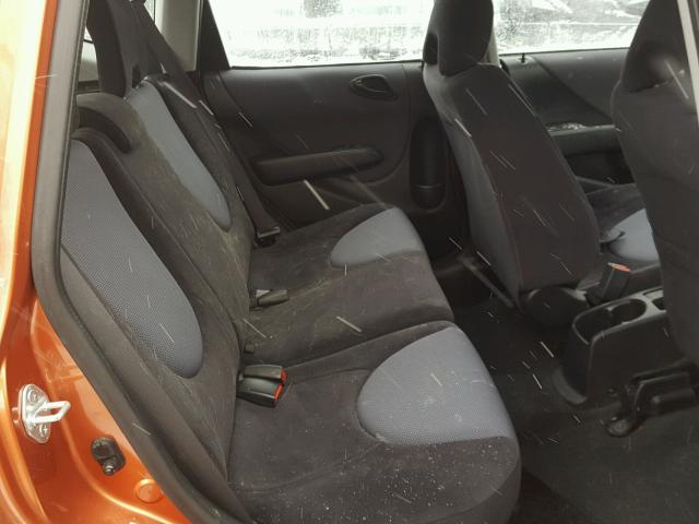 JHMGD38607S022591 - 2007 HONDA FIT S ORANGE photo 6