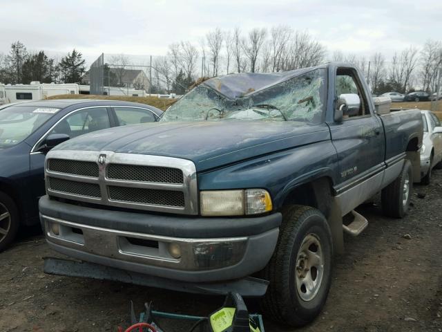 1B7HF16Y0VS153459 - 1997 DODGE RAM 1500 GREEN photo 2