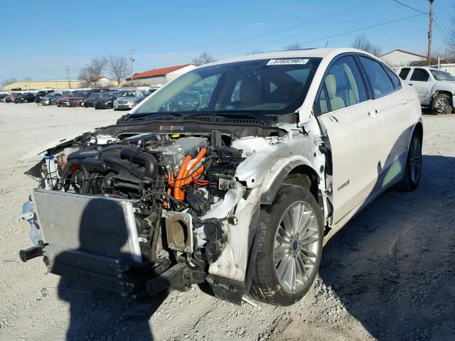 3FA6P0LU1ER253894 - 2014 FORD FUSION SE WHITE photo 2