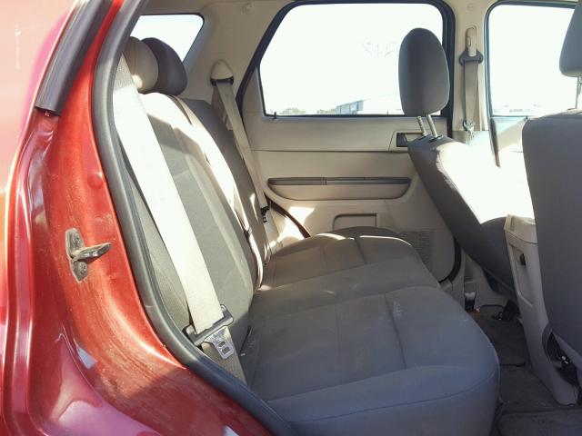 1FMCU02709KC80480 - 2009 FORD ESCAPE XLS RED photo 6