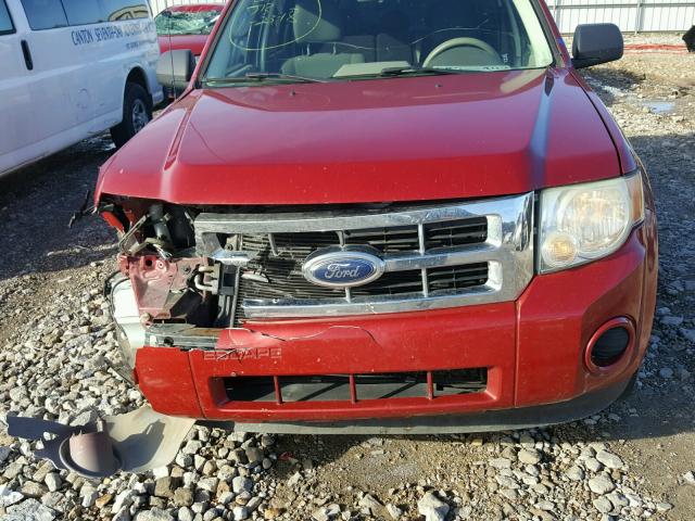 1FMCU02709KC80480 - 2009 FORD ESCAPE XLS RED photo 7