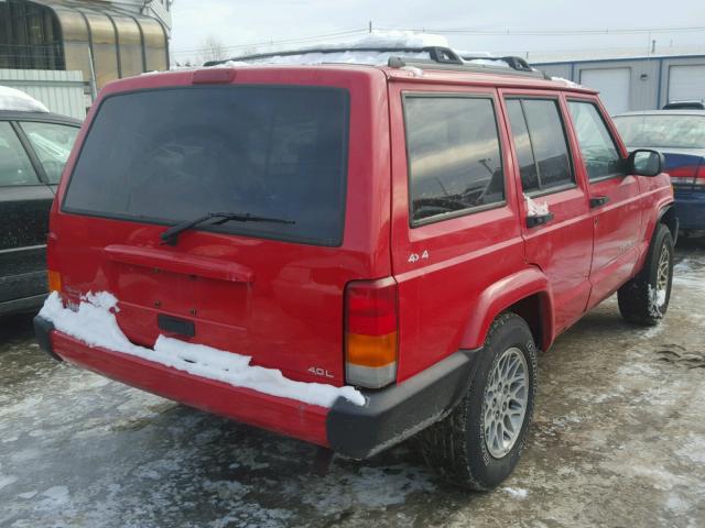 1J4FF68S2XL615945 - 1999 JEEP CHEROKEE S RED photo 4