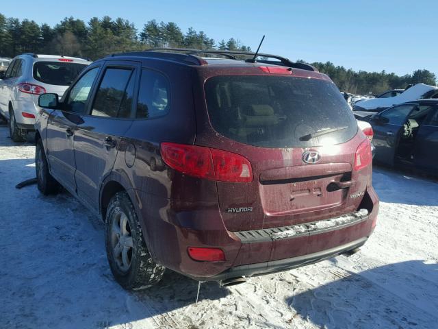 5NMSG13D77H092839 - 2007 HYUNDAI SANTA FE G MAROON photo 3