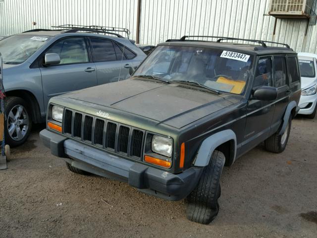 1J4FJ28S2VL561244 - 1997 JEEP CHEROKEE S GREEN photo 2