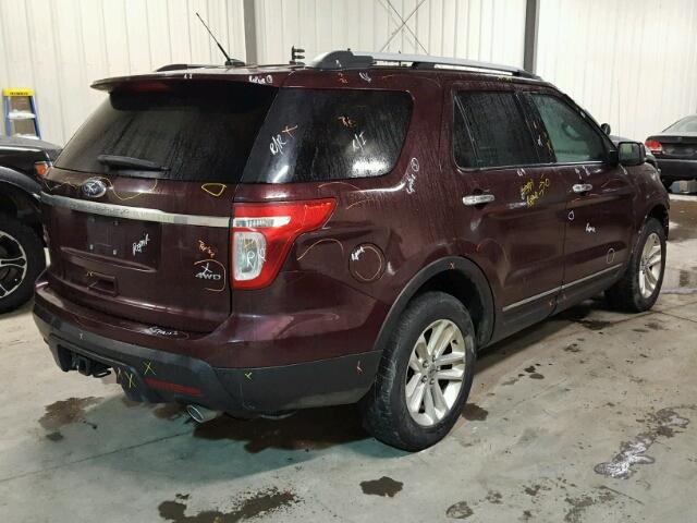 1FMHK8D8XBGA52303 - 2011 FORD EXPLORER X BURGUNDY photo 4