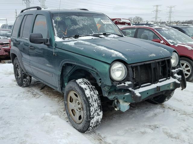 1J4GL48K84W113761 - 2004 JEEP LIBERTY SP GREEN photo 1