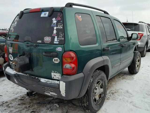 1J4GL48K84W113761 - 2004 JEEP LIBERTY SP GREEN photo 4