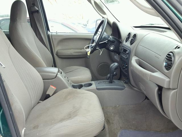 1J4GL48K84W113761 - 2004 JEEP LIBERTY SP GREEN photo 5