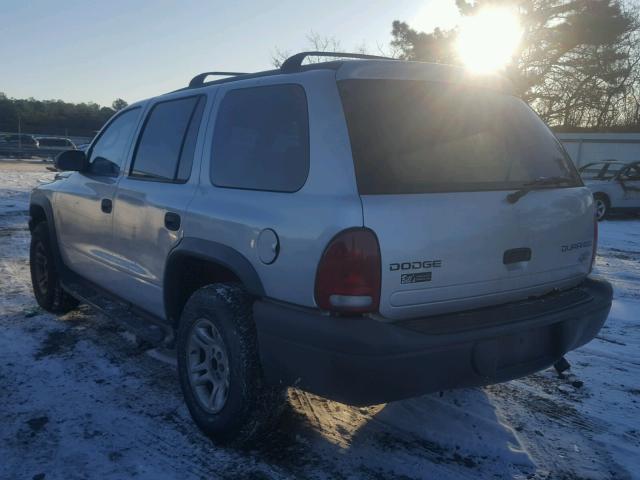 1D4HS38N13F622125 - 2003 DODGE DURANGO SP SILVER photo 3