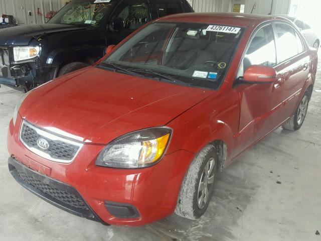 KNADH4A32A6656948 - 2010 KIA RIO LX RED photo 2